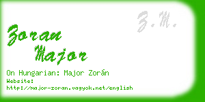 zoran major business card